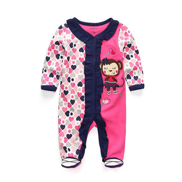 Newborn pure cotton double button crawling clothes baby jumpsuit closed door children's clothing - Image 12