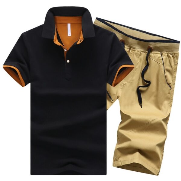 Polo shirt Cotton Mens Sets Summer Button Polo Shirts Sets Turn Down Mens Shorts 4XL Men Clothes 2 Piece Set Elastic Waist Shorts - Image 12