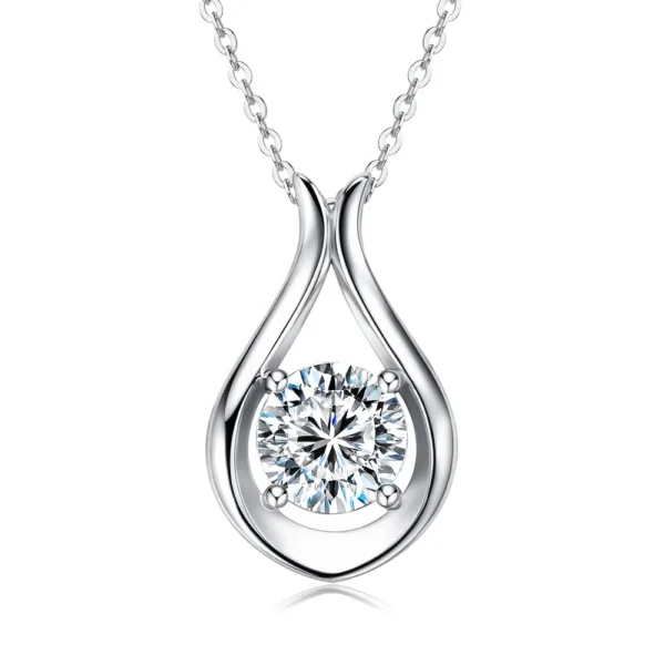 2 Carat Moissanite 925 Sterling Silver Pendant Necklace - Image 5