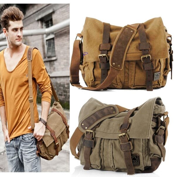 Men Military Army Vintage Crossbody Bag Men's Messenger Shoulder large Bags Casual Teenagers High Quality shoulder bag - Image 2