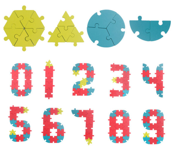 Buckle creative fun puzzle for children's early education puzzle, geometric shapes, numbers and letters, versatile puzzle board - Image 3