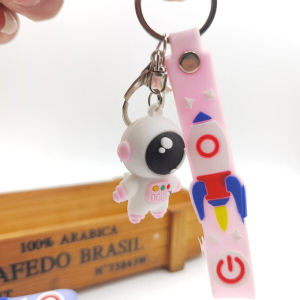 Cartoon Planet Trip Astronaut Key Chain Cute Spaceman Couple Chain Soft Glue Small Pendant Key Ring Pendant - Image 3
