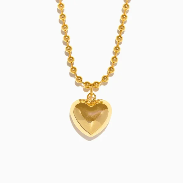 Titanium Steel Heart Pendant Copper Necklace - Image 3