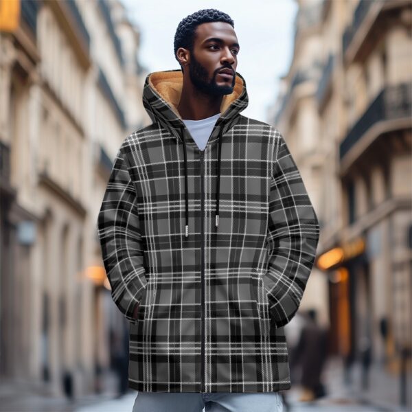 Cotton jacket with 3D checkered print for men thick velvet cotton jacket with inner lining - Image 6
