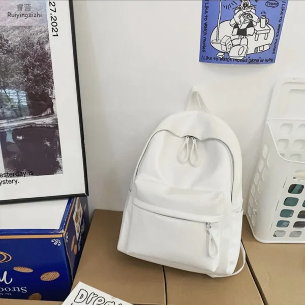 PU Leather Zip Backpack Bag - Image 15