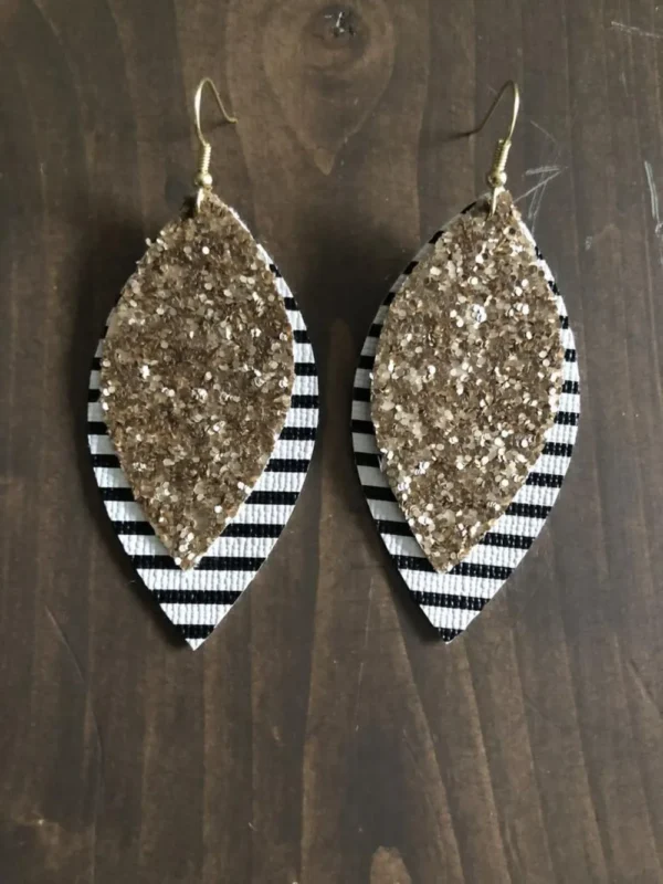 PU Leather Leaf Dangle Earrings - Image 6