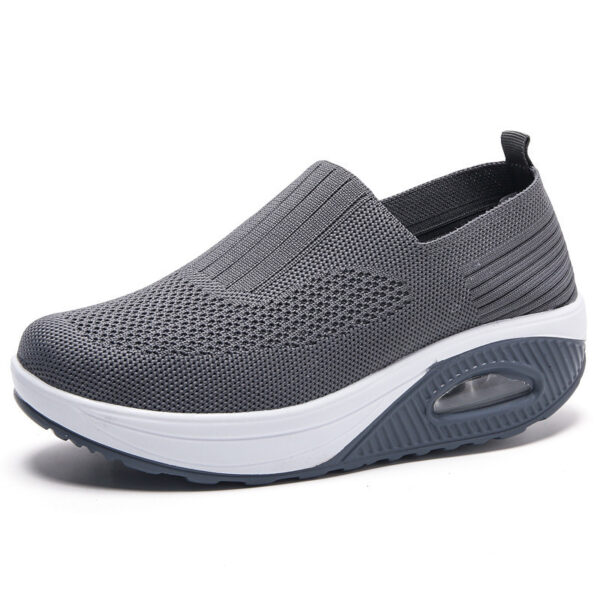 Women's shoes with thick sole and air cushion comfortable for casual sports breathable and fly woven soft soled women's shoes - Image 6