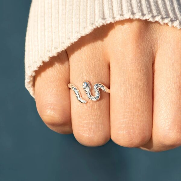 925 Sterling Silver Snake Ring - Image 6