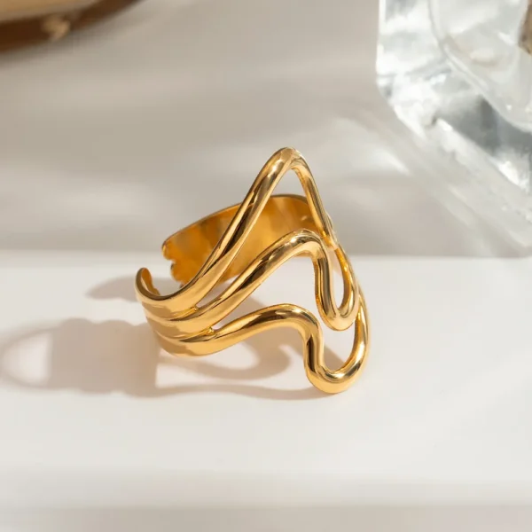 Stainless Steel Corrugated Open Ring - Image 4