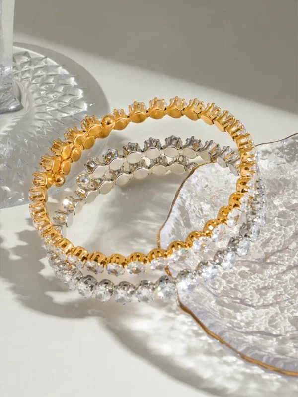 Stainless Steel Inlaid Zircon Bracelet - Image 12