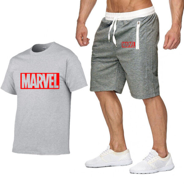Summer Casual Cotton T Shirts+Shorts Men Sets Brand Clothing Two Pieces Tracksuit - Image 9