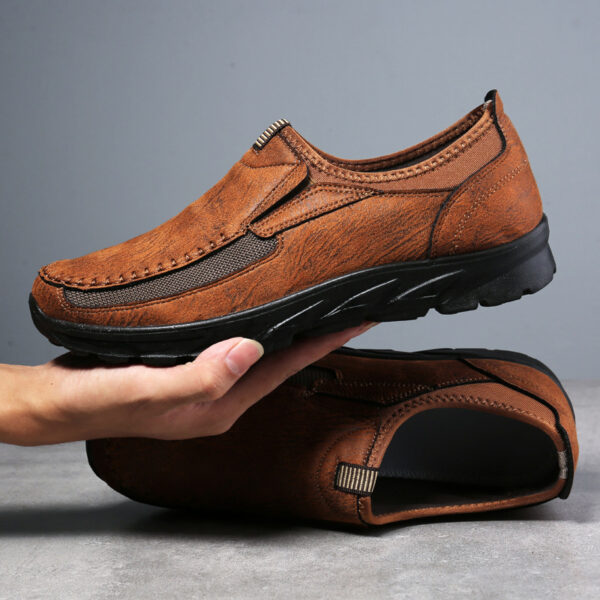 Men's shoes, fashionable and breathable, men's business shoes, British lazy shoes, dad's single shoes, casual shoes, men's shoes - Image 7