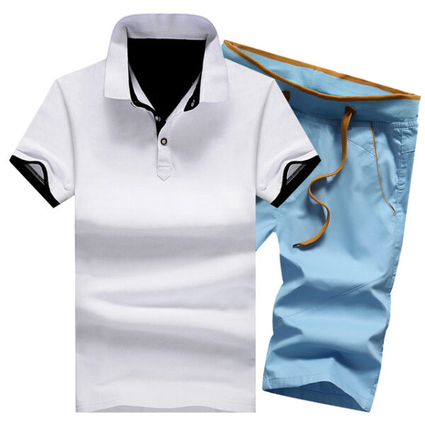 Polo shirt Cotton Mens Sets Summer Button Polo Shirts Sets Turn Down Mens Shorts 4XL Men Clothes 2 Piece Set Elastic Waist Shorts - Image 10