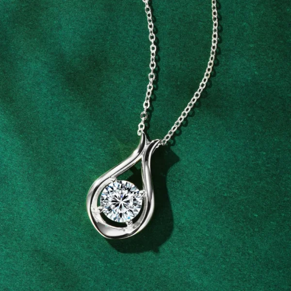 2 Carat Moissanite 925 Sterling Silver Pendant Necklace - Image 4