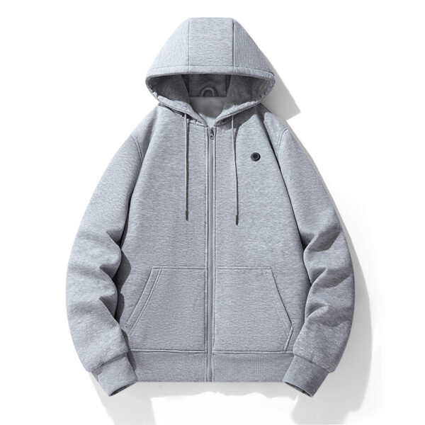 European and American zipper cardigan heating hoodie intelligent hooded five zone heating jacket outdoor warm electric clothing for men - Image 5