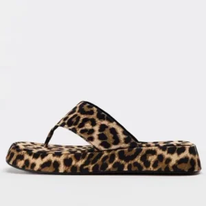 Leopard Toe Post Sandals