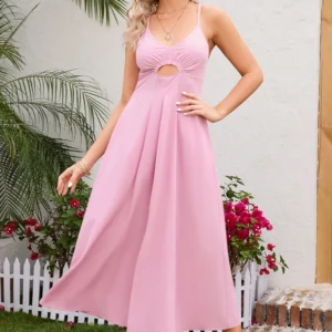 Crisscross Smocked Spaghetti Strap Dress