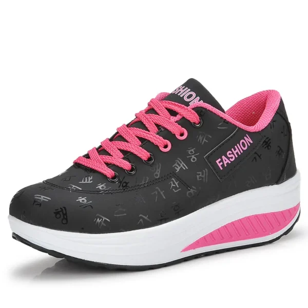 Lace Up Rocker Sole Sneakers - Image 2