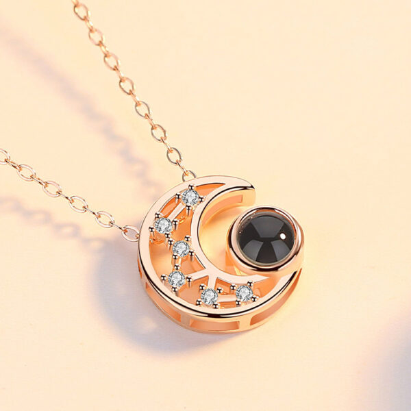 Star Moon Projection Necklace Actress Moon Projection Clavicle Chain 100 Languages I Love You Internet Celebrity Pendant - Image 7