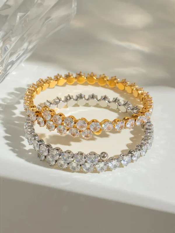Stainless Steel Inlaid Zircon Bracelet - Image 13
