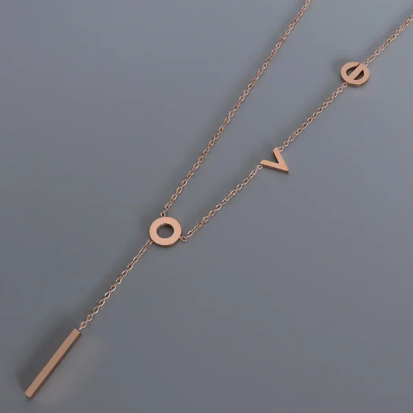 Titanium Steel Letter Necklace - Image 5