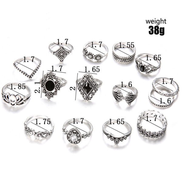 15 Piece Alloy Vintage Ring Set - Image 5