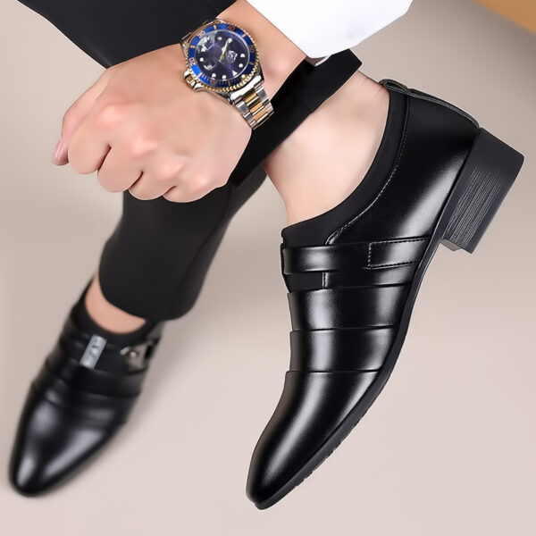 Men's Business Dress Shoes Korean Edition Men's Shoes Large Pointed Casual Shoes - Image 3