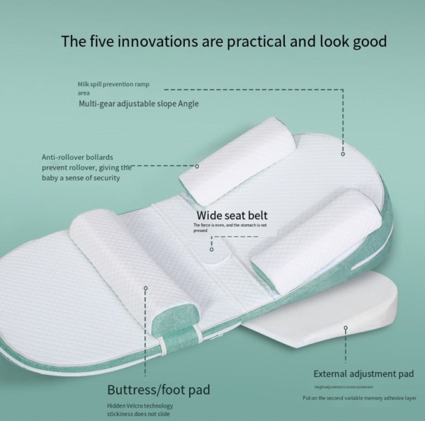 Baby anti spitting slope pad anti milk choking slope pillow newborn lying and feeding artifact cushion nursing pillow - Image 2
