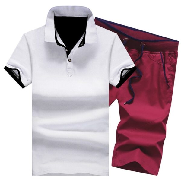 Polo shirt Cotton Mens Sets Summer Button Polo Shirts Sets Turn Down Mens Shorts 4XL Men Clothes 2 Piece Set Elastic Waist Shorts - Image 7