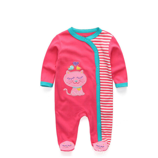 Newborn pure cotton double button crawling clothes baby jumpsuit closed door children's clothing - Image 14