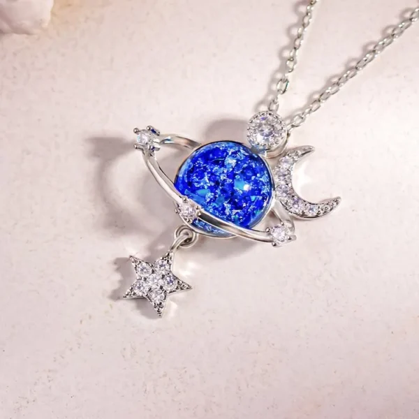 Starry Sky Global Moon Star Set Zircon Necklace Women's Fashion Clavicle Chain - Image 2