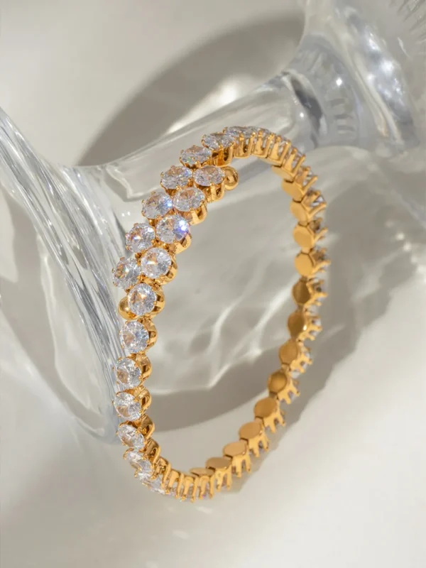 Stainless Steel Inlaid Zircon Bracelet - Image 4