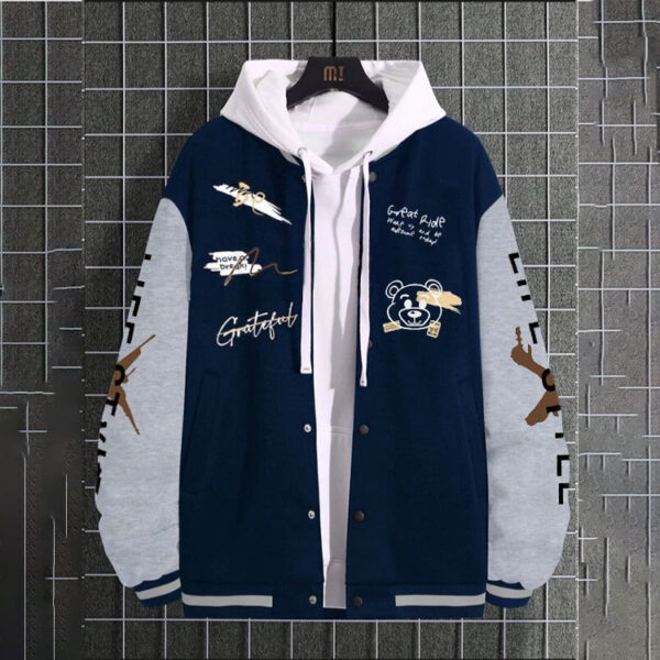 Men's baseball jacket, spring and autumn trendy brand American high street hooligan handsome youth men's loose casual jacket for men - Image 3