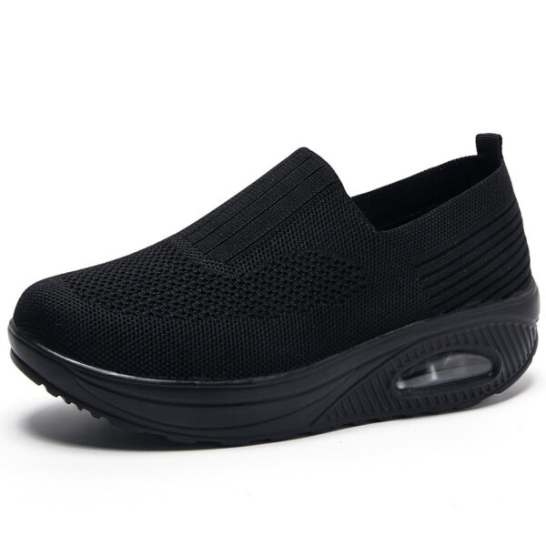 Women's shoes with thick sole and air cushion comfortable for casual sports breathable and fly woven soft soled women's shoes - Image 4