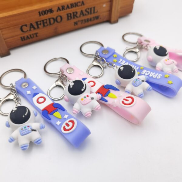Cartoon Planet Trip Astronaut Key Chain Cute Spaceman Couple Chain Soft Glue Small Pendant Key Ring Pendant - Image 4