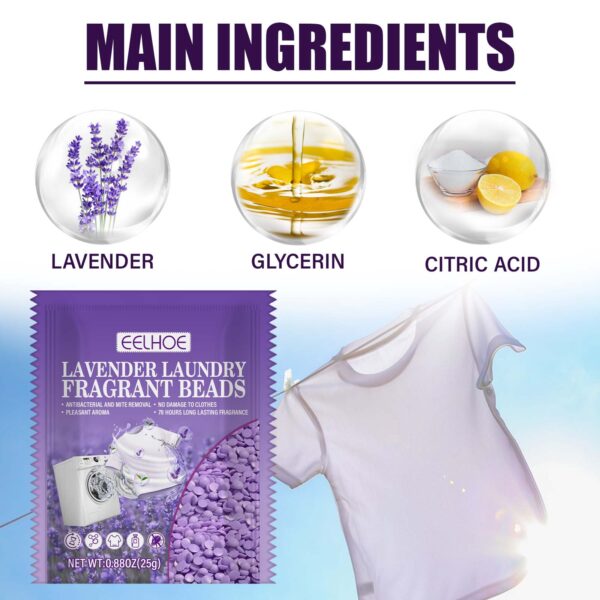 Lavender Laundry Anti-Mite Keepsake Beads, Clothing Antistatic Keep Fragrance Deodorant Protect Color Cleaning Softener - Image 6