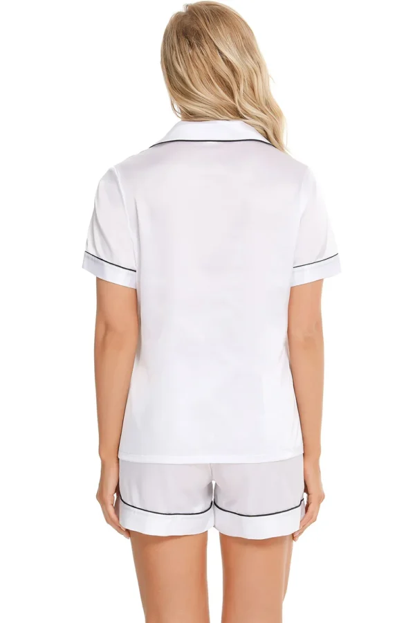 Printed Button Up Short Sleeve Top and Shorts Lounge Set - Image 18