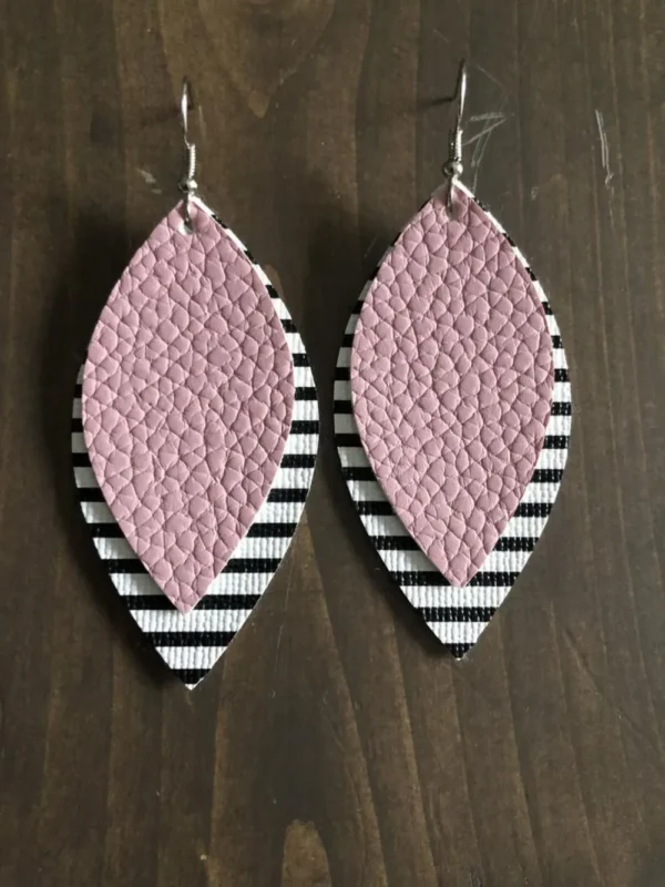 PU Leather Leaf Dangle Earrings - Image 5