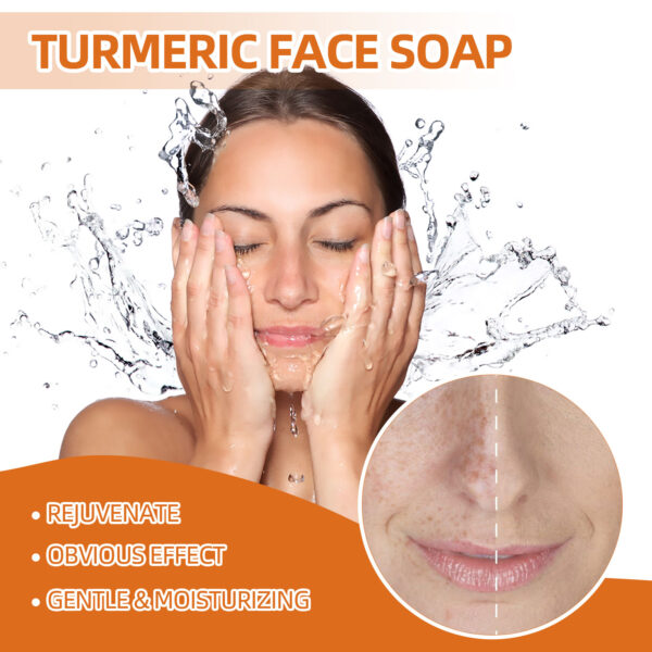 Turmeric Face Soap, Face Repair Gentle Cleansing, Fade Spots And Smooth Fine Lines Cleaner Soap - Image 6