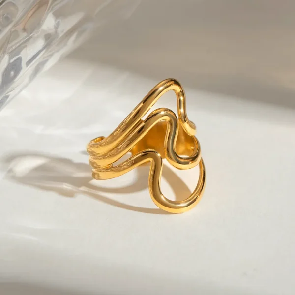 Stainless Steel Corrugated Open Ring - Image 2