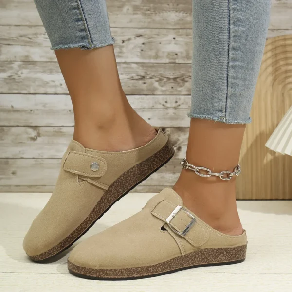 Suede Round Toe Buckle Slip-Ons - Image 3