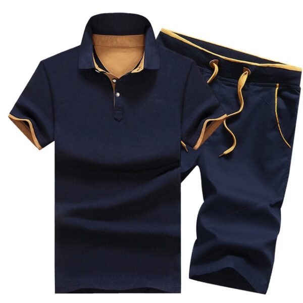 Polo shirt Cotton Mens Sets Summer Button Polo Shirts Sets Turn Down Mens Shorts 4XL Men Clothes 2 Piece Set Elastic Waist Shorts - Image 21