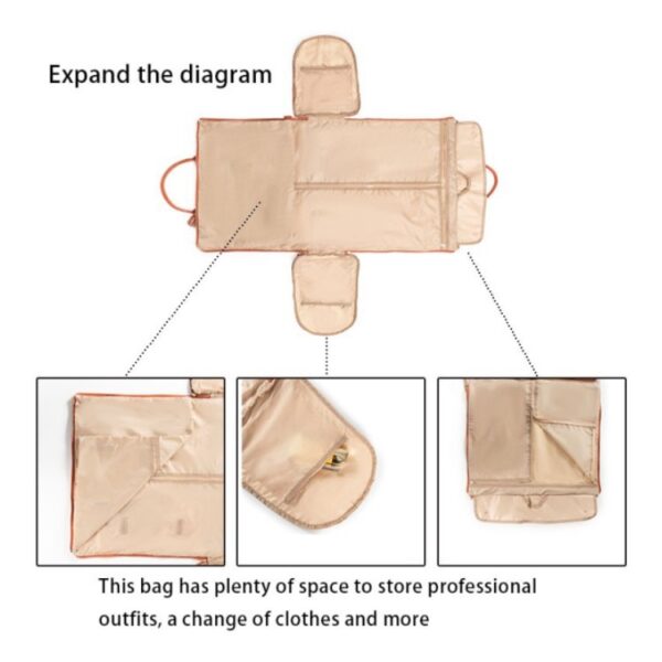 Convenient Travel Carrying Clothing Bag Large PU Leather Travel Luggage Bag Women's Fashion Travel - Image 2