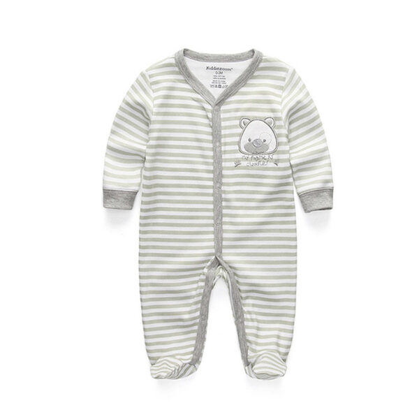 Newborn pure cotton double button crawling clothes baby jumpsuit closed door children's clothing - Image 7