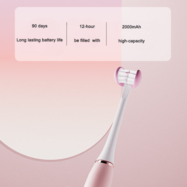 Adult electric toothbrush with three sides rechargeable sonic vibration waterproof electric toothbrush - Image 3