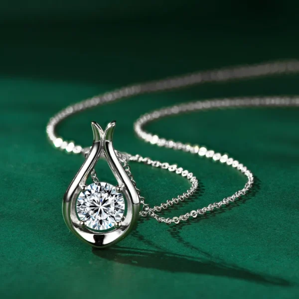 2 Carat Moissanite 925 Sterling Silver Pendant Necklace - Image 2