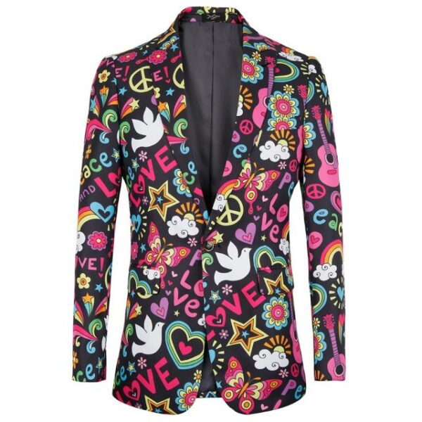 Cute mens jacket slim fit Halloween print floral Men suits blazer euro plus size 4XL Tuxedo prom men clothing - Image 9
