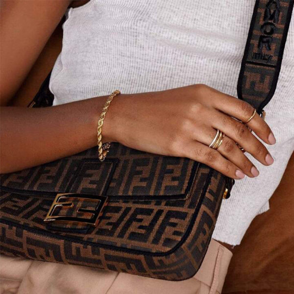 Hip hop gold Fried Dough Twists chain thick bracelet small jewelry chain - Image 4