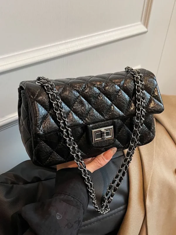 Rhombus Twist-Lock Shoulder Bag - Image 4