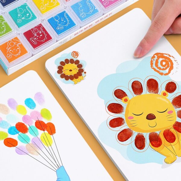 Children's Finger Drawing Paint Kindergarten Color Printing Mud Baby Graffiti Printing Pad Drawing Tool Palm Pointillism - Image 3